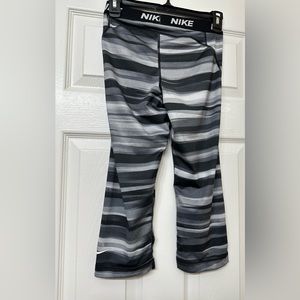 NIKE Pants Yoga Athletic Gray Stripe Running Workout Leggings Dri Fit Small